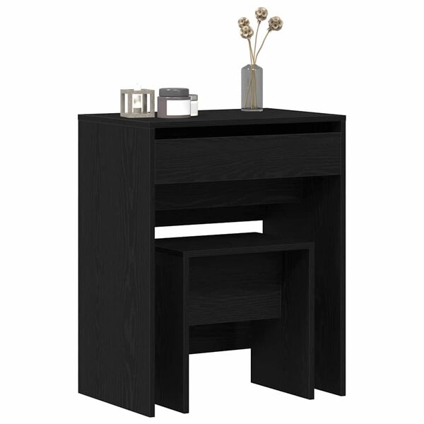 vidaXL Mesa de Maquiagem com gaveta Carvalho preto 60 x 40 x 75 cm
