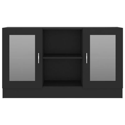 vidaXL Armário vitrine 120x30,5x70 cm contraplacado preto