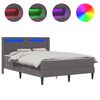vidaXL Estrutura de cama com colch&atilde;o Cinzento 140 x 200 cm