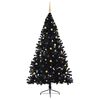 vidaXL &Aacute;rvore de Natal Artificial Pr&eacute;-iluminada Preto 240 cm PVC