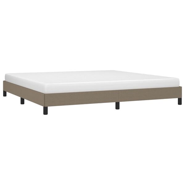 vidaXL Cama sem colch&atilde;o 200x200 cm tecido cinzento-acastanhado
