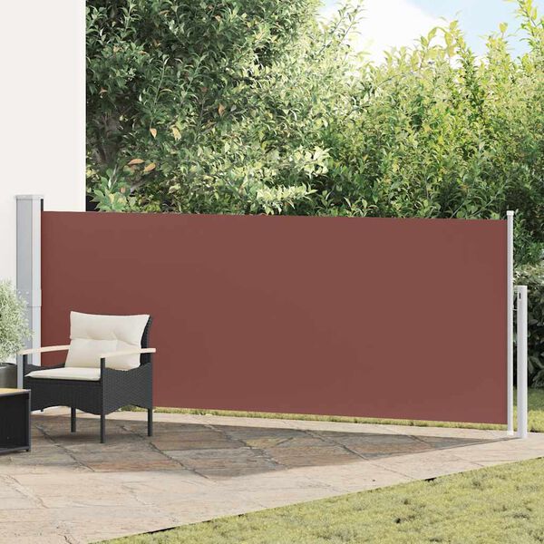 vidaXL Toldo lateral retr&aacute;til para p&aacute;tio 140x500 cm castanho