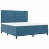 vidaXL Cama Box Spring LED com colch&atilde;o Azul Escuro 180 x 200 cm tecido