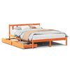 VidaXL Cama sem colch&atilde;o 140x190 cm pinho maci&ccedil;o castanho-mel