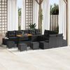 vidaXL Conjunto de Sof&aacute; de Jardim 14 pcs Preto Rattan Sint&eacute;tico