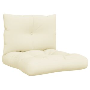 vidaXL Almofad&otilde;es de paletes 2 pcs tecido creme