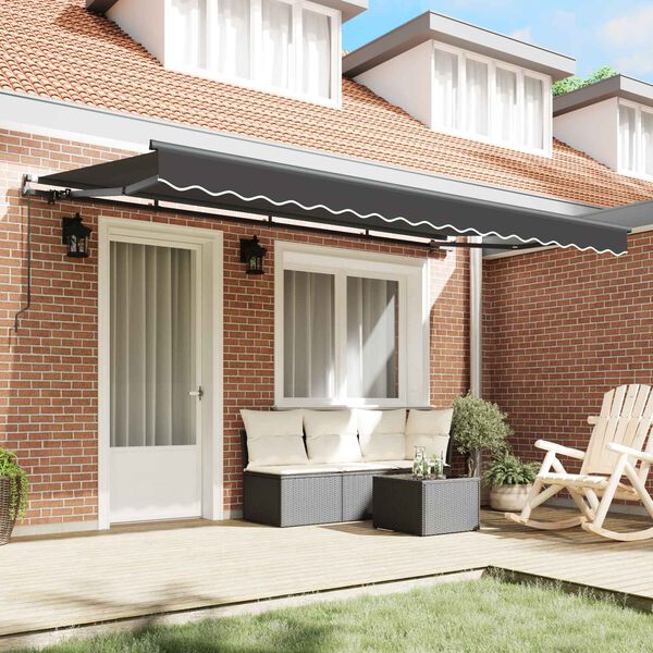 vidaXL Toldo Retr&aacute;til Manual Antracite 350 x 200 cm tecido