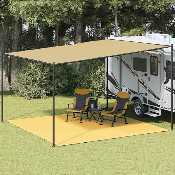 vidaXL Tapete de campismo para tenda 400x400 cm bege
