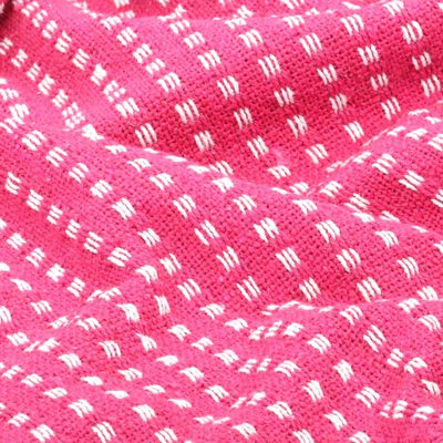 vidaXL Manta em algodão aos quadrados 160x210 cm rosa