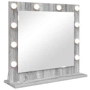 vidaXL Espelho de Vaidade Retangular Cinza Sonoma 60 x 55 x 18 cm