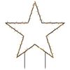 vidaXL Decora&ccedil;&atilde;o estrela de Natal c/ luz e estacas 80 luzes LED 60 cm