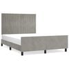 vidaXL Estrutura de cama sem colch&atilde;o 140x190 cm veludo cinzento-claro