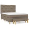 vidaXL Cama com molas/colch&atilde;o 140x190 cm tecido castanho-acinzentado