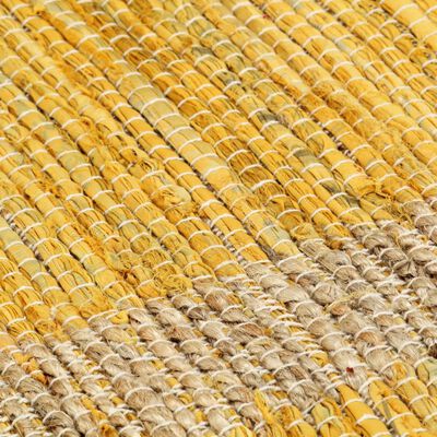 vidaXL Tapete artesanal em juta amarelo 80x160 cm