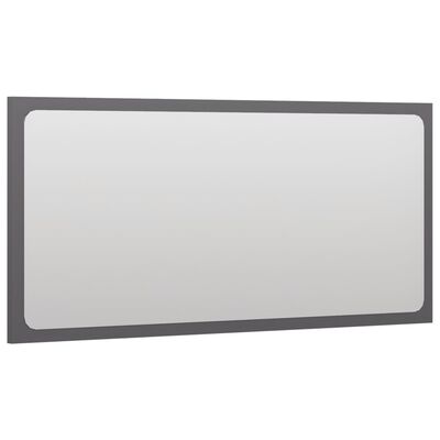vidaXL Espelho de casa de banho 80x1,5x37 cm contrap. cinza brilhante