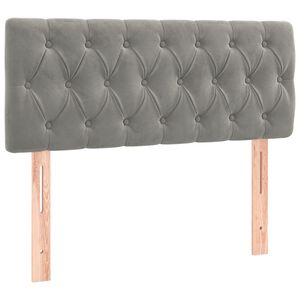 vidaXL Cabeceira de cama veludo 100x7x78/88 cm cinzento-claro