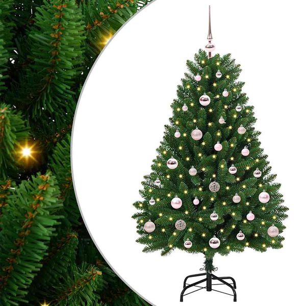vidaXL &Aacute;rvore de Natal Artificial Verde 120 cm PVC e Metal