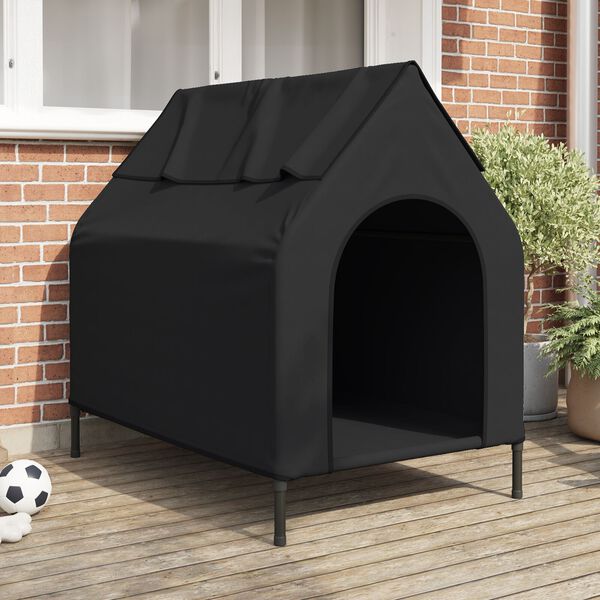 vidaXL Casa para Pets Manual Preto 110 x 75 x 90 cm A&ccedil;o