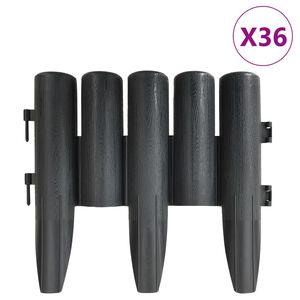 vidaXL Bordas de relvado 36 pcs 10 m PP antracite