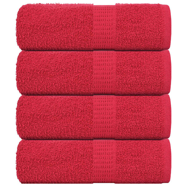 vidaXL Toalhas de bid&eacute; FROGN 4 pcs 30x50 cm 360 g/m&sup2; vermelho