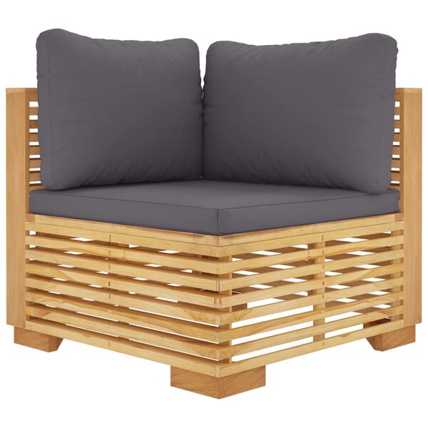 vidaXL 6 pcs conjunto lounge jardim c/ almofad&otilde;es madeira teca maci&ccedil;a