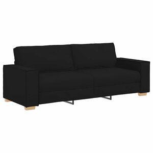 vidaXL Sof&aacute; de 3 lugares preto 220x78x84 cm tecido