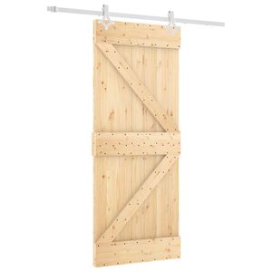 vidaXL Porta Deslizante Natural e Branco 85 x 210 cm
