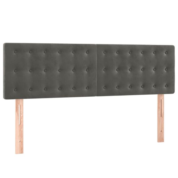 vidaXL Cabeceiras cinzento-escuro 144x5x78/88 cm veludo