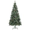vidaXL Árvore de Natal artificial com pinhas e brilho branco 210 cm