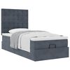 vidaXL Estrutura cama otomana colch&otilde;es 80x200cm veludo cinzento escuro