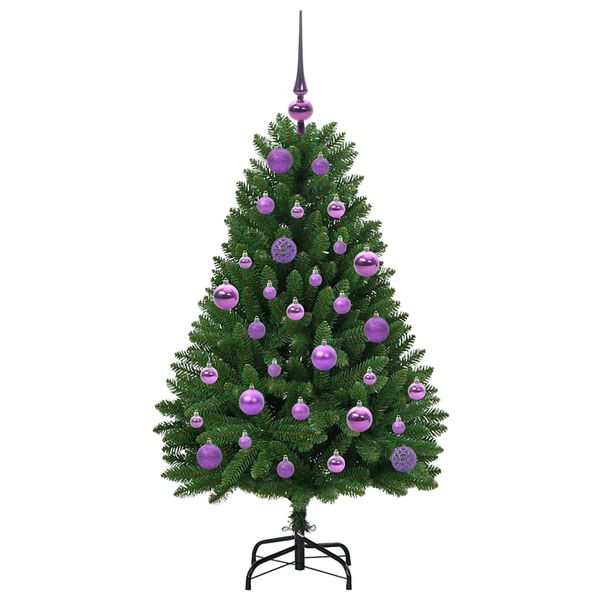vidaXL &Aacute;rvore de Natal Artificial Verde 120 cm PVC e Metal