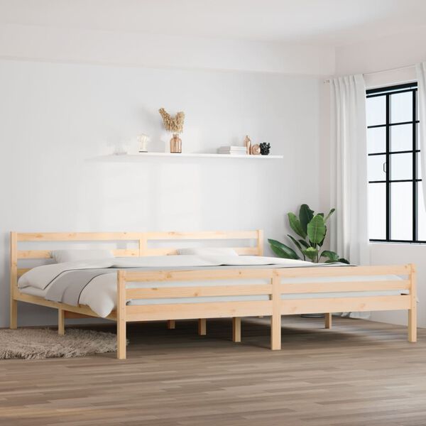 vidaXL Estrutura de cama sem colch&atilde;o 200x200 cm madeira maci&ccedil;a