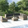 vidaXL 7 pcs conjunto lounge de jardim c/ almofad&otilde;es vime PE cinzento