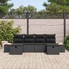vidaXL Conjunto de Sof&aacute; de Jardim 6 pcs Preto 55 x 62 x 69 cm