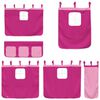 vidaXL Cama alta p/ crian&ccedil;a c/ cortinas 90x190 cm pinho maci&ccedil;o rosa