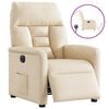 vidaXL Poltrona reclinável elétrica tecido de microfibra bege