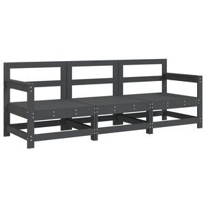vidaXL 3 pcs conjunto lounge de jardim madeira de pinho maci&ccedil;a cinza