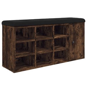 vidaXL Banco sapateira 102x32x50 cm derivados madeira carvalho fumado