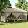 vidaXL Tenda Pop-up Cinzento-acastanhado 580 x 292 x 315 cm