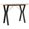 vidaXL Mesa de jantar estrutura em Y 100x50x75,5cm pinho/a&ccedil;o