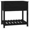 vidaXL Vaso/floreira com prateleira 82,5x54x81 cm pinho maci&ccedil;o preto