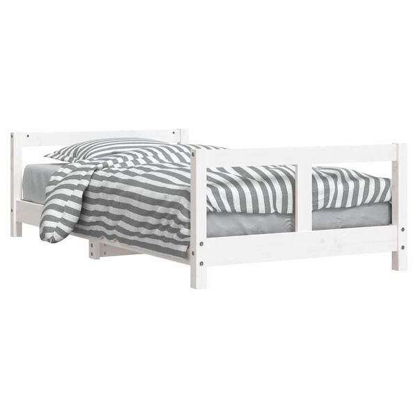 vidaXL Estrutura de cama infantil 80x160 cm pinho maciço branco