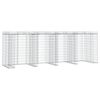 vidaXL Muro gabi&atilde;o p/ caixote do lixo 350x91x120 cm ferro galvanizado