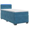 vidaXL Cama Box Spring com Colch&atilde;o e LED Azul 80 x 200 cm Veludo