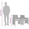 vidaXL Sof&aacute; de jardim de 2 lugares com mesa e bancos vime PE castanho