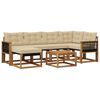 vidaXL Conjunto de Sof&aacute;s para Exterior 7 pcs Natural e Bege