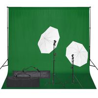 vidaXL Kit de estúdio fotográfico com conjunto de iluminação e fundo