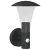 vidaXL Candeeiro de parede p/ exterior com sensor a&ccedil;o inoxid&aacute;vel preto