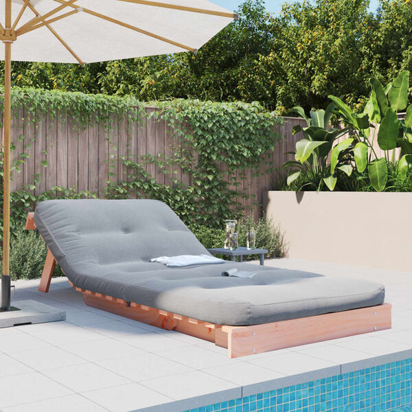 vidaXL Sof&aacute;-cama futon com colch&atilde;o 90x206x11 cm madeira douglas maci&ccedil;a