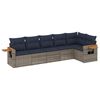 vidaXL 6 pcs conjunto sof&aacute;s p/ jardim c/ almofad&otilde;es vime PE cinzento